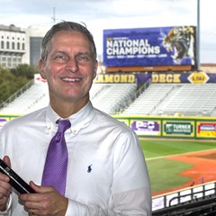 In his home away from home – the LSU Alex Box.